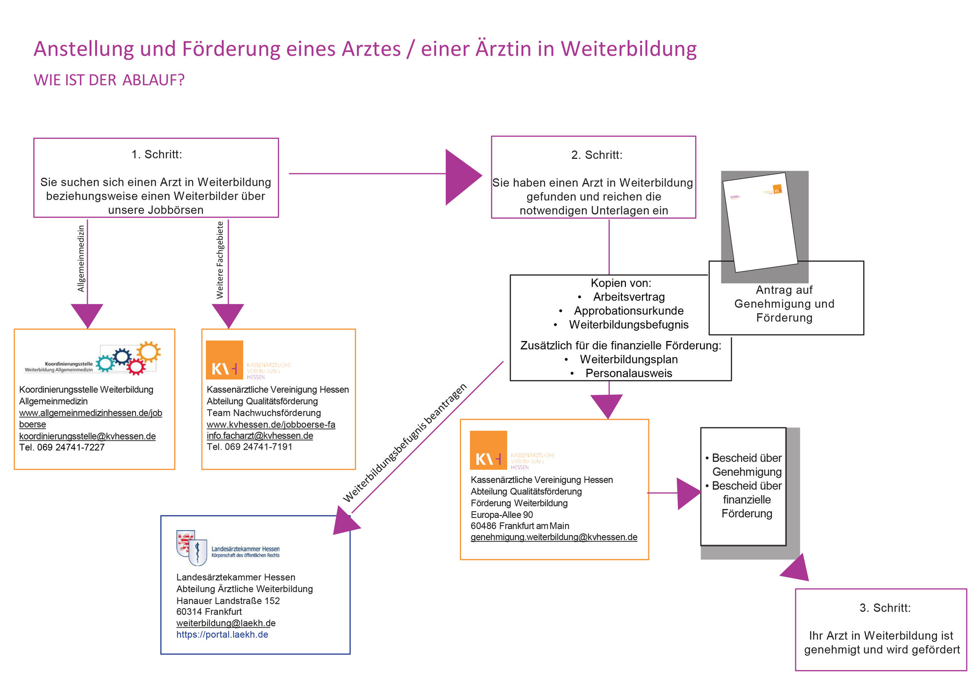 Startbild zum Ablauf aGenehmigung für Arzt in Weiterbildung beantragen als PDF