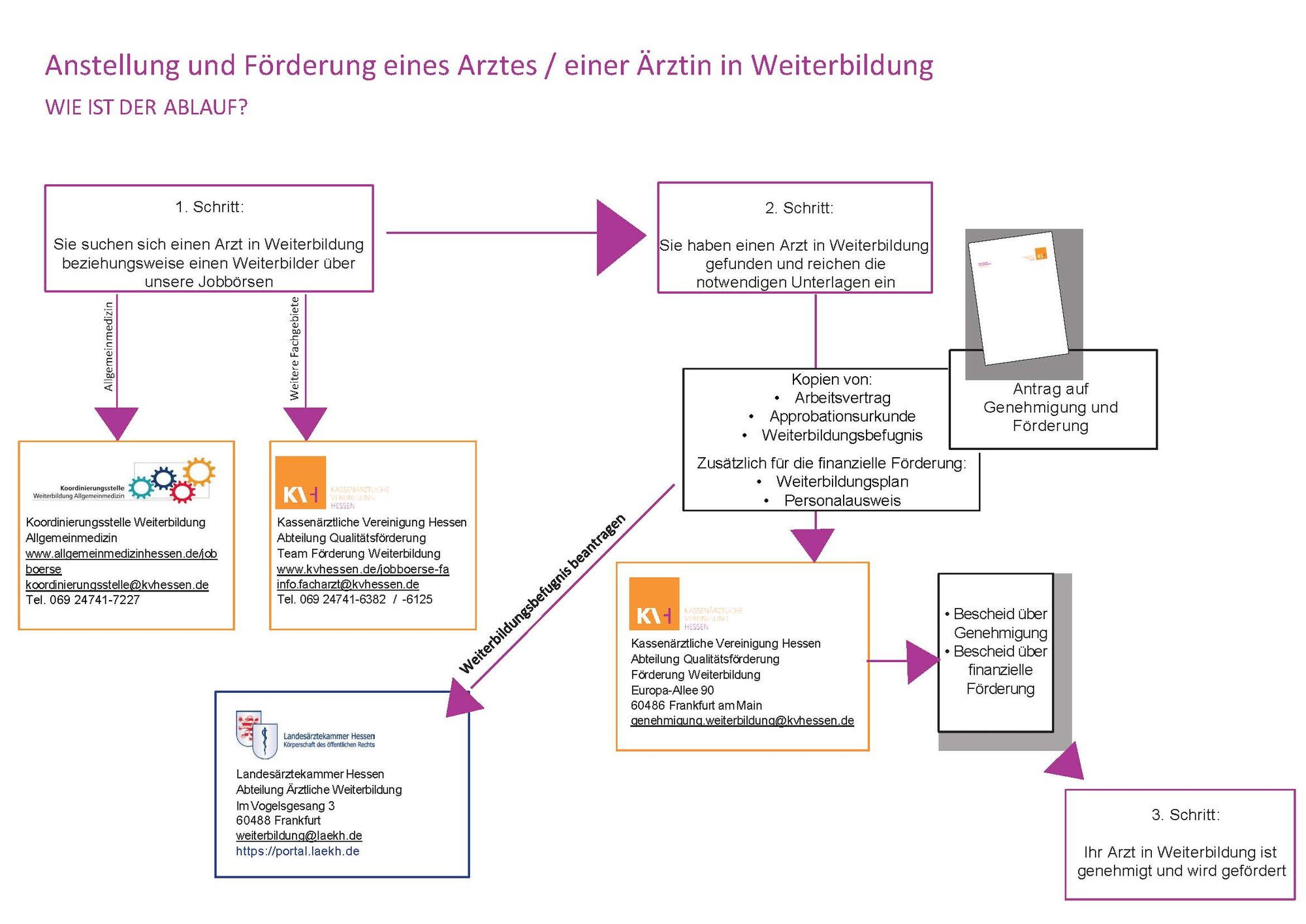 Startbild zum Ablauf aGenehmigung für Arzt in Weiterbildung beantragen als PDF