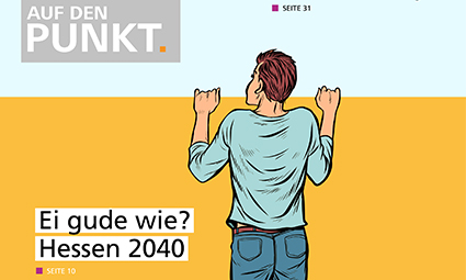 Im Comic-Stil ist ein Junger Mann zu sehen, der über einen Zaun guckt, zudem ist das Cover der neuesten Ausgabe von Auf den PUNKT. 3/2022 zu sehen.